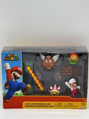 Super Mario Lava Castle Diorama Set Nintendo Jakks Pacific Figures Playset